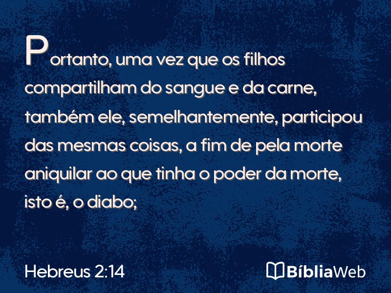 Hebreus 2:14 em imagem para compartilhar