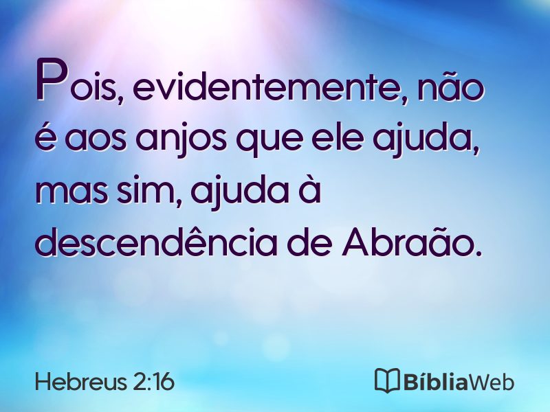 Hebreus 2:16 em imagem para compartilhar