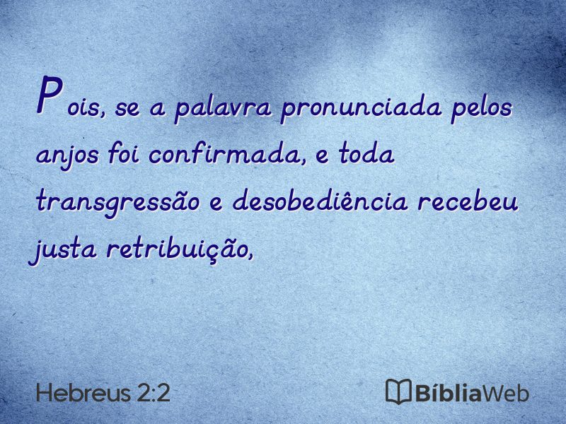 Hebreus 2:2 em imagem para compartilhar