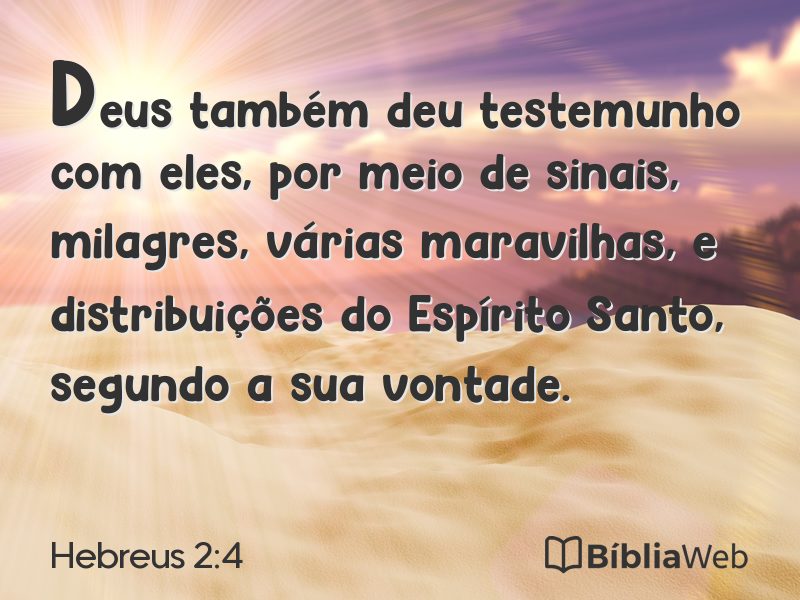 Hebreus 2:4 em imagem para compartilhar