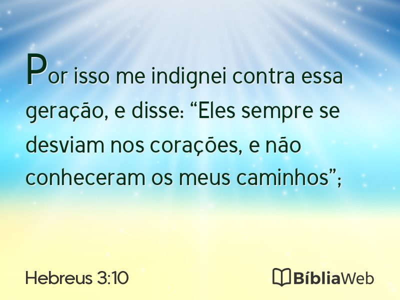 Hebreus 3:10 em imagem para compartilhar