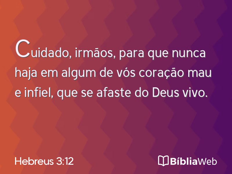 Hebreus 3:12 em imagem para compartilhar