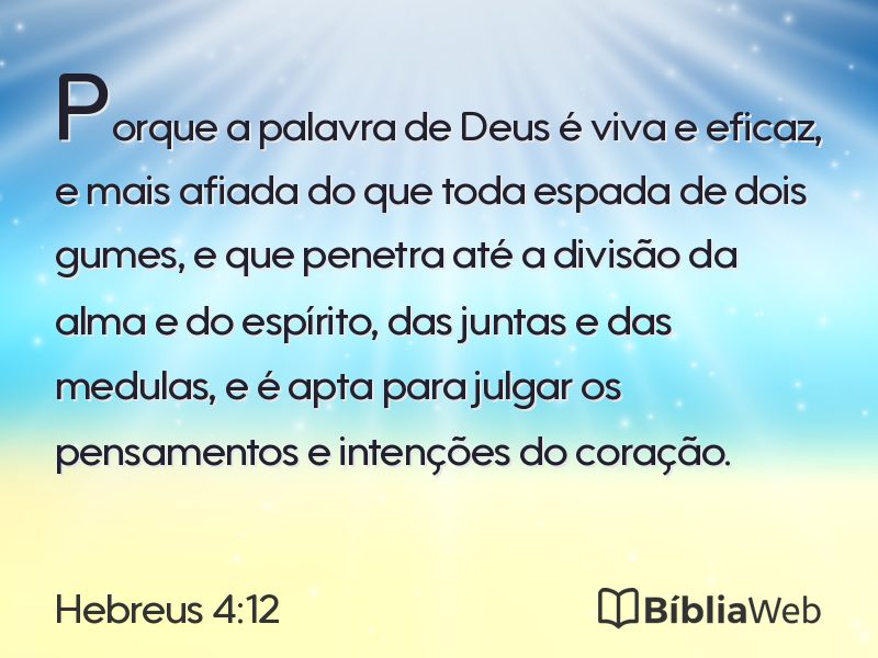 Hebreus 4:12 em imagem para compartilhar