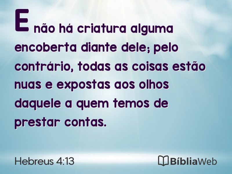 Hebreus 4:13 em imagem para compartilhar