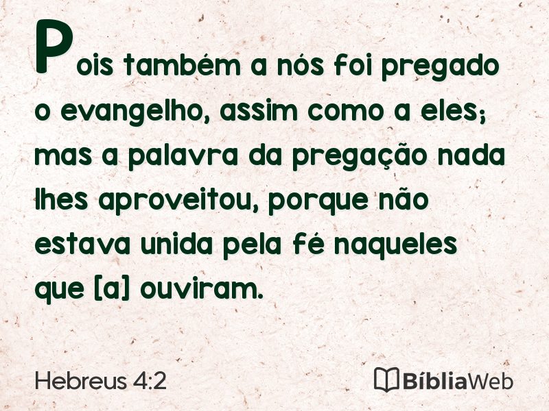 Hebreus 4:2 em imagem para compartilhar