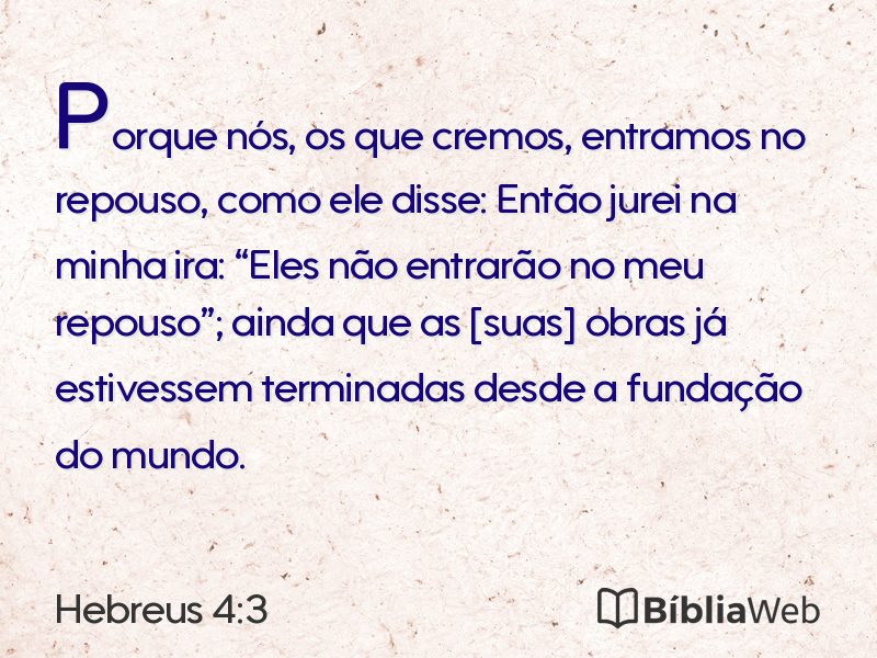 Hebreus 4:3 em imagem para compartilhar