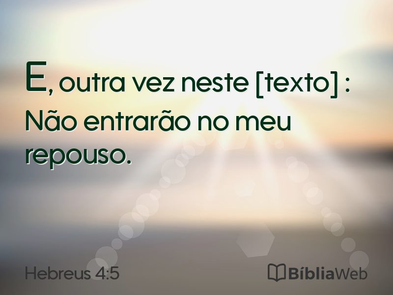 Hebreus 4:5 em imagem para compartilhar