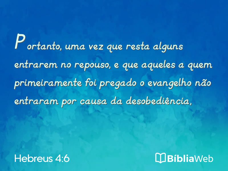 Hebreus 4:6 em imagem para compartilhar