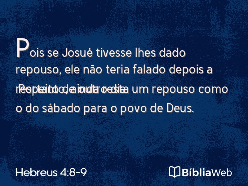 Hebreus 4:8-9 em imagem para compartilhar