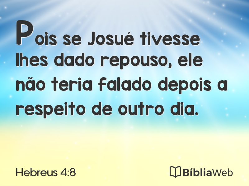 Hebreus 4:8 em imagem para compartilhar