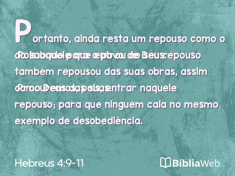 Hebreus 4:9-11 em imagem para compartilhar