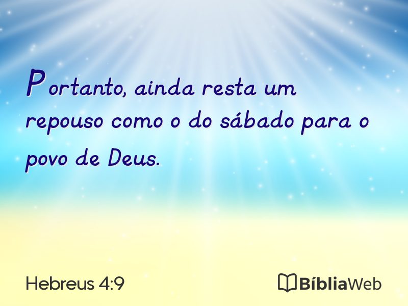 Hebreus 4:9 em imagem para compartilhar