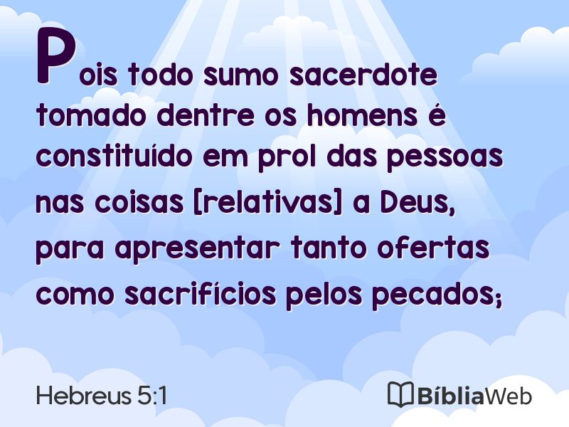 Hebreus 5:1 em imagem para compartilhar