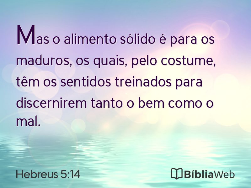 Hebreus 5:14 em imagem para compartilhar