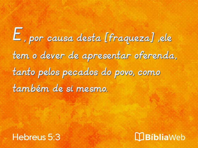 Hebreus 5:3 em imagem para compartilhar