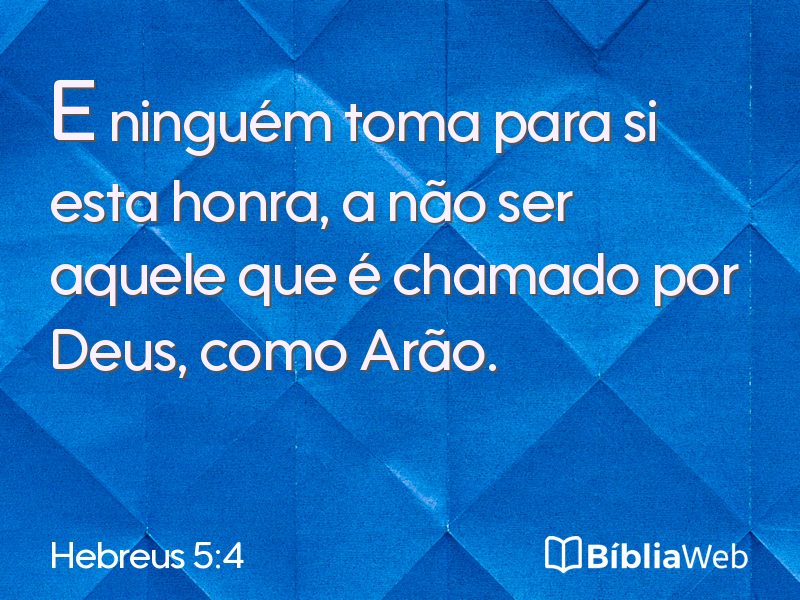 Hebreus 5:4 em imagem para compartilhar