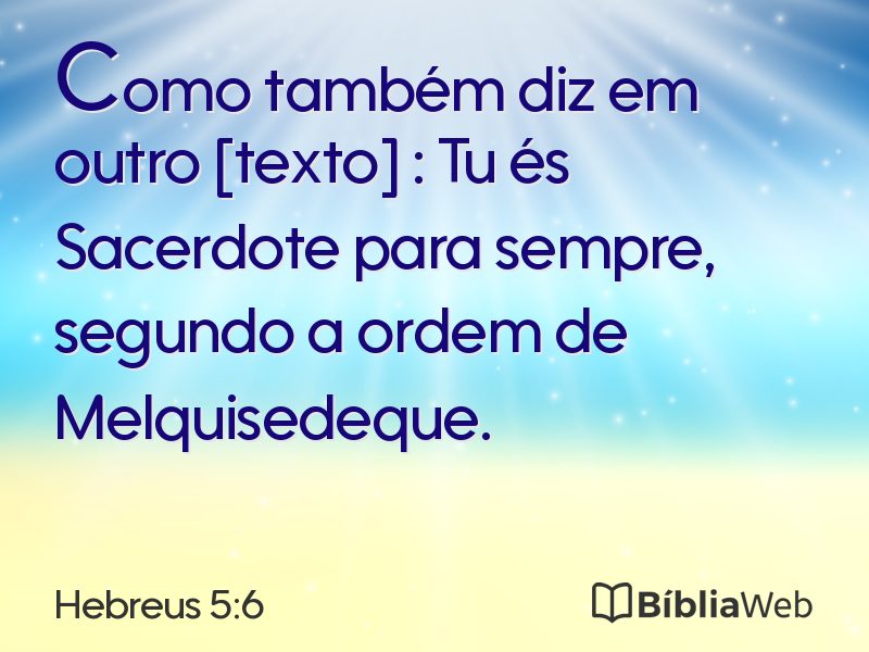 Hebreus 5:6 em imagem para compartilhar