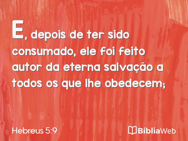 Hebreus 5:9 em imagem para compartilhar