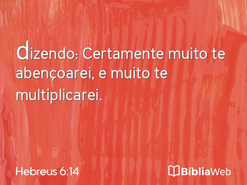 Hebreus 6:14 em imagem para compartilhar
