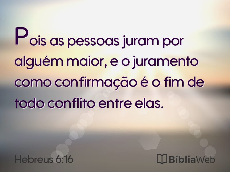 Hebreus 6:16 em imagem para compartilhar