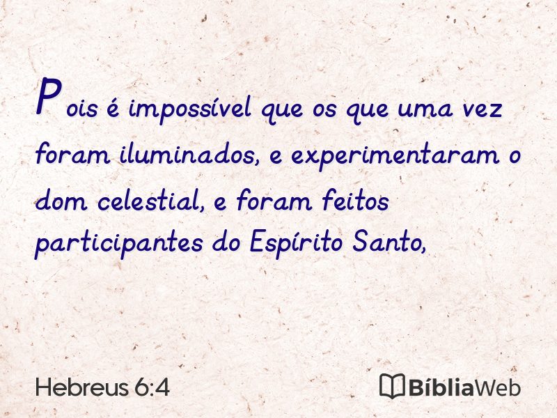 Hebreus 6:4 em imagem para compartilhar