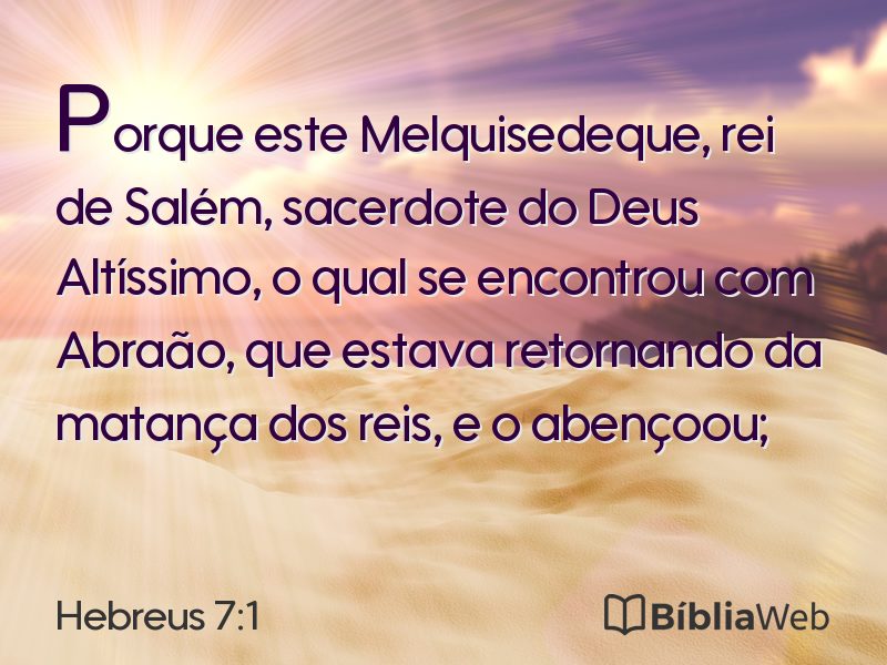 Hebreus 7:1 em imagem para compartilhar
