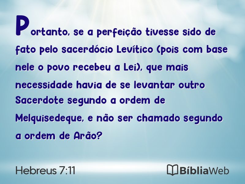 Hebreus 7:11 em imagem para compartilhar