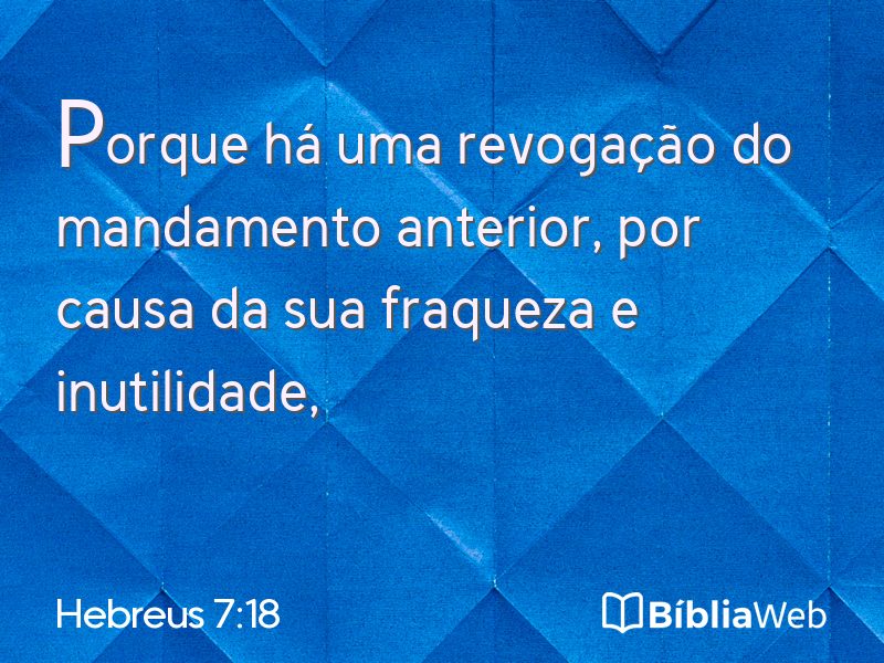 Hebreus 7:18 em imagem para compartilhar