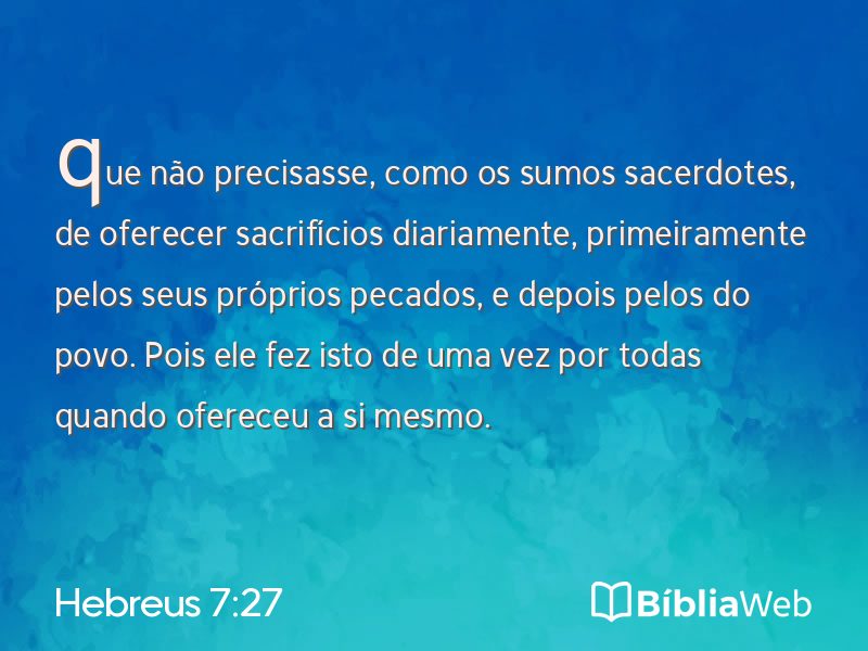 Hebreus 7:27 em imagem para compartilhar