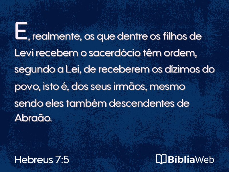 Hebreus 7:5 em imagem para compartilhar