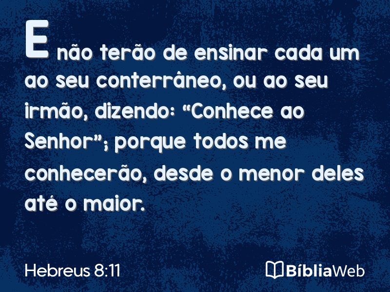 Hebreus 8:11 em imagem para compartilhar