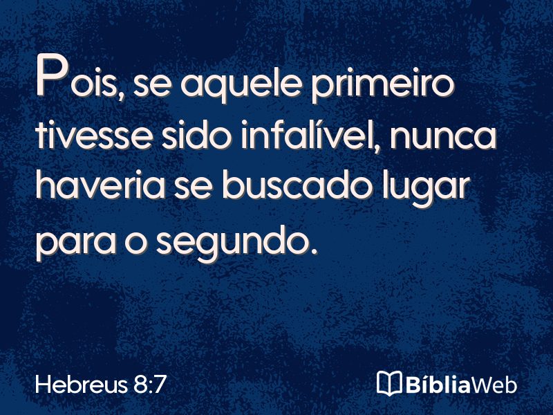 Hebreus 8:7 em imagem para compartilhar