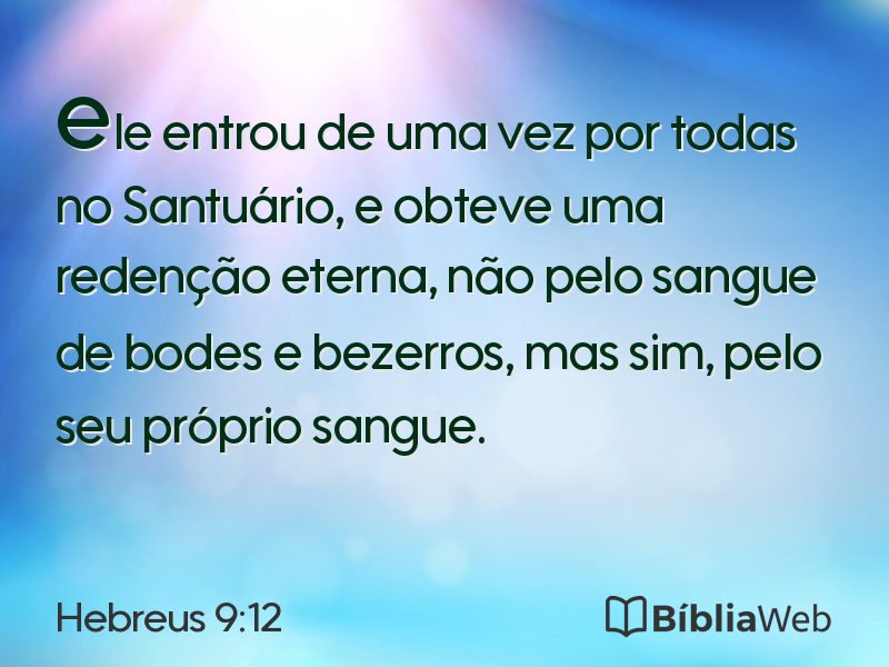 Hebreus 9:12 em imagem para compartilhar
