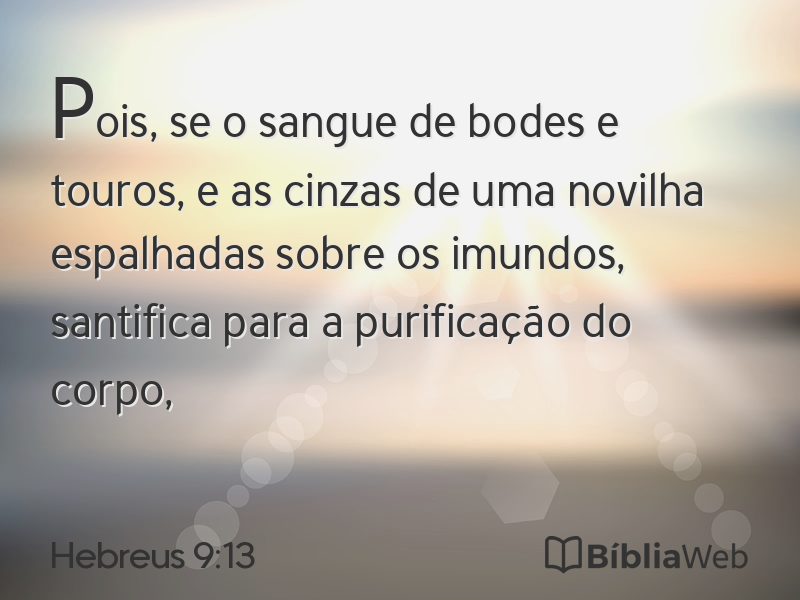 Hebreus 9:13 em imagem para compartilhar