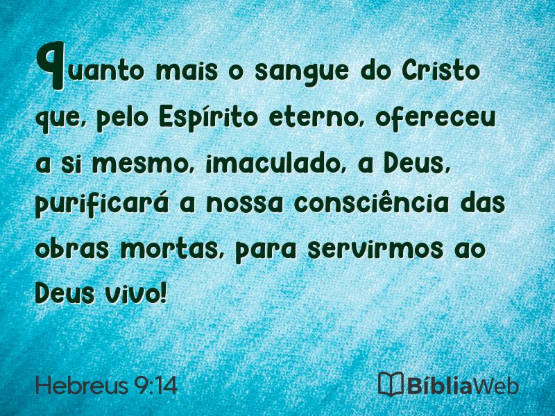 Hebreus 9:14 em imagem para compartilhar