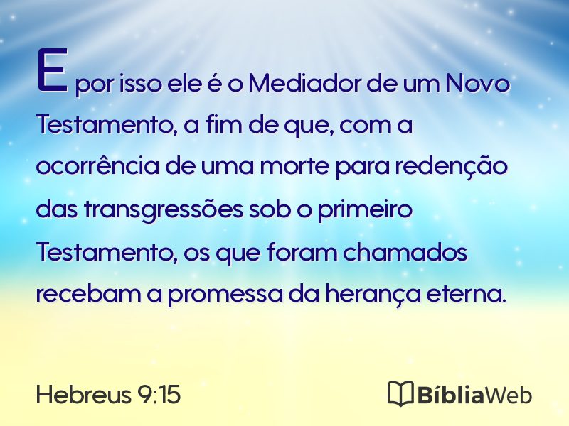 Hebreus 9:15 em imagem para compartilhar