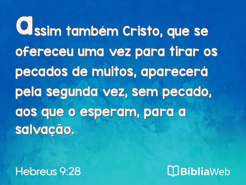 Hebreus 9:28 em imagem para compartilhar
