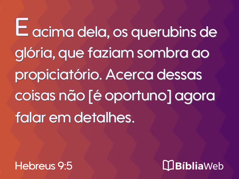 Hebreus 9:5 em imagem para compartilhar