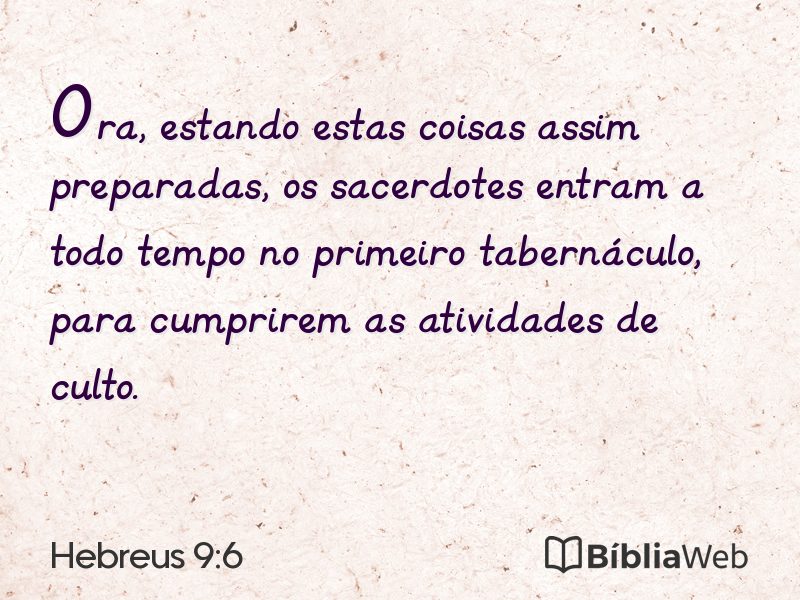 Hebreus 9:6 em imagem para compartilhar