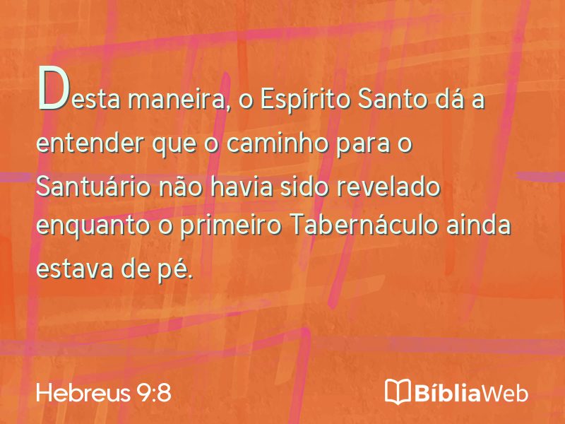 Hebreus 9:8 em imagem para compartilhar