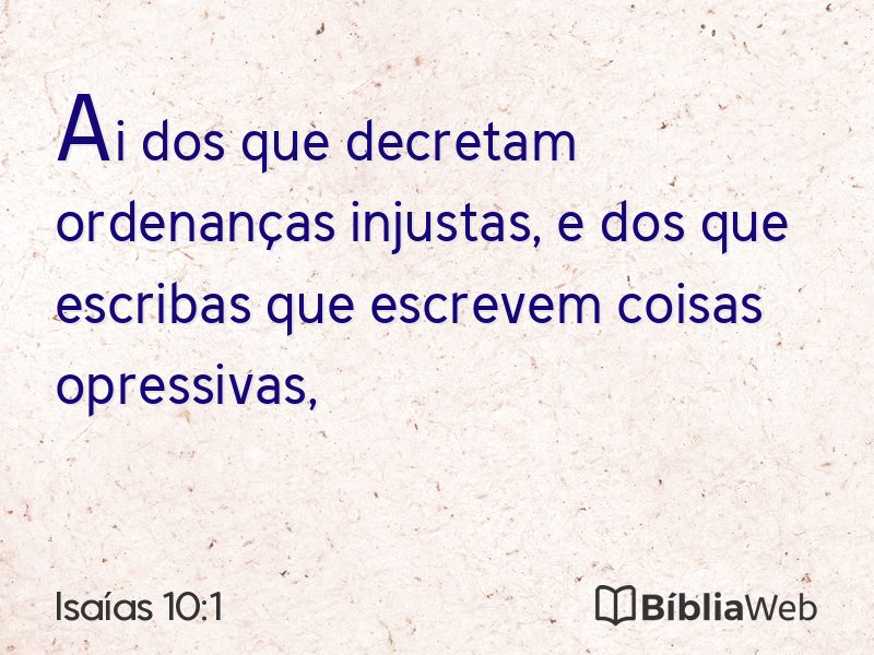 Isaías 10:1 em imagem para compartilhar