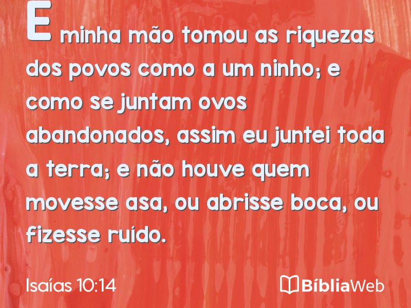 Isaías 10:14 em imagem para compartilhar