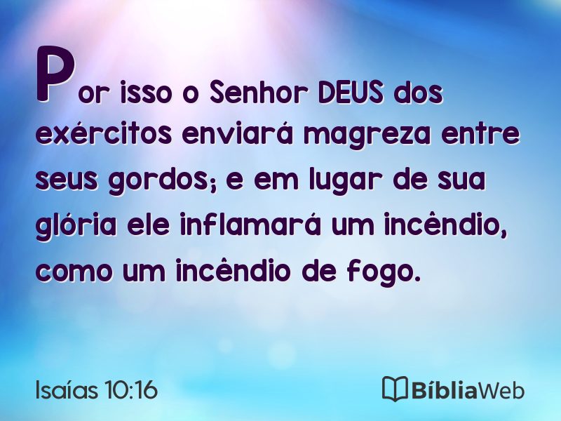 Isaías 10:16 em imagem para compartilhar