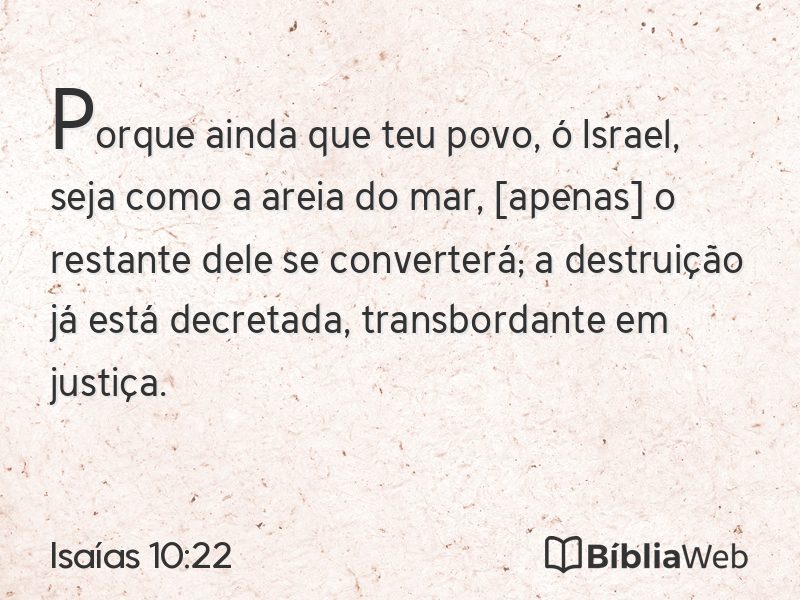 Isaías 10:22 em imagem para compartilhar