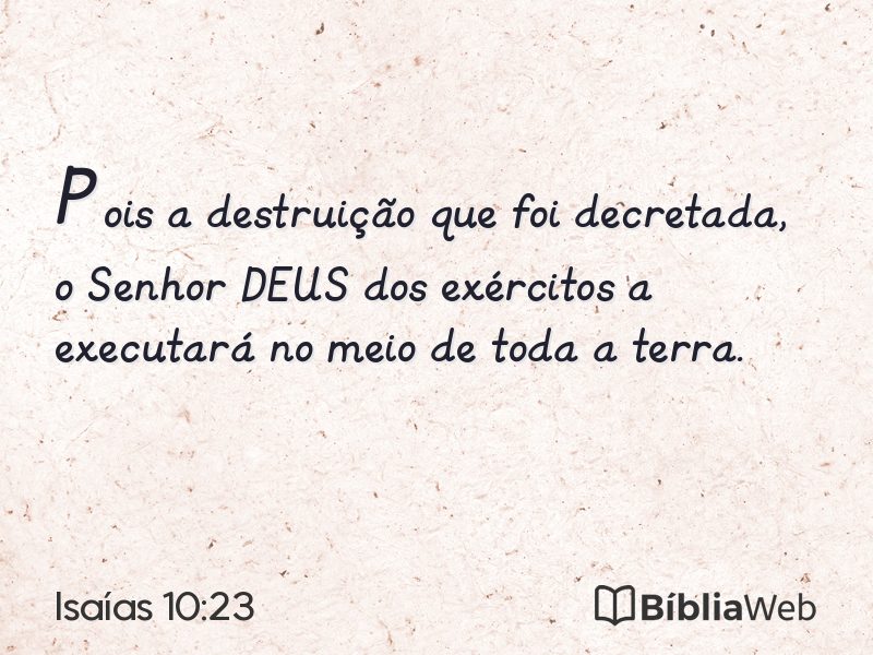 Isaías 10:23 em imagem para compartilhar