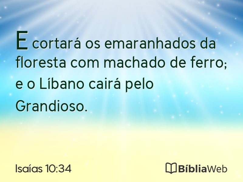 Isaías 10:34 em imagem para compartilhar