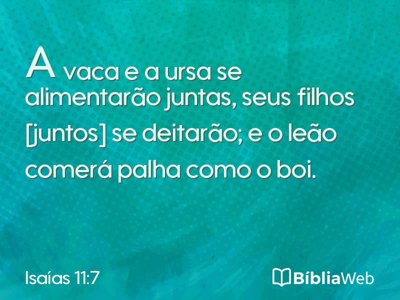 Isaías 11:7 em imagem para compartilhar