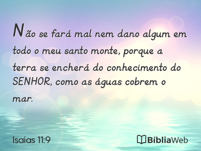 Isaías 11:9 em imagem para compartilhar