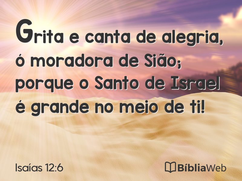 Isaías 12:6 em imagem para compartilhar
