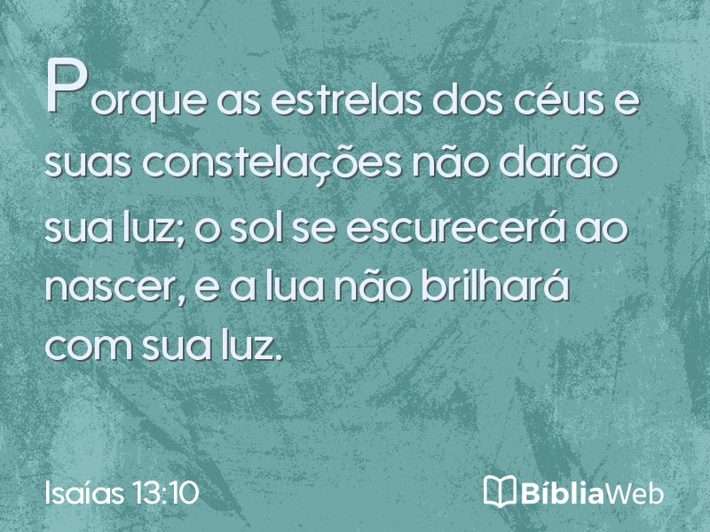 Isaías 13:10 em imagem para compartilhar